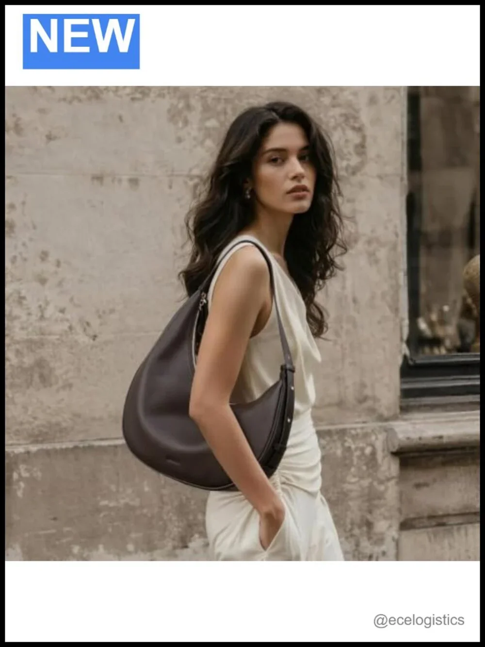 Genuine Leather Slouchy Hobo Bag Women's Crescent Crossbody Purse Shoulder Bag